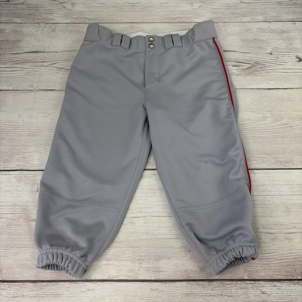 Evoshield Youth Boy's Large Gray Red Piping Baseball Pants Excellent